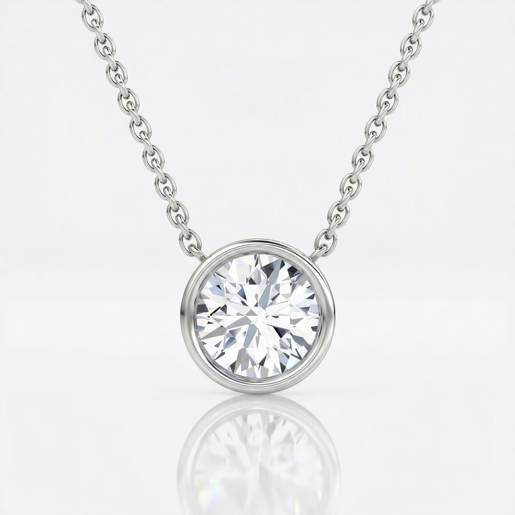 "Halo" solitaire pendant necklace
