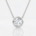 "Halo" solitaire pendant necklace