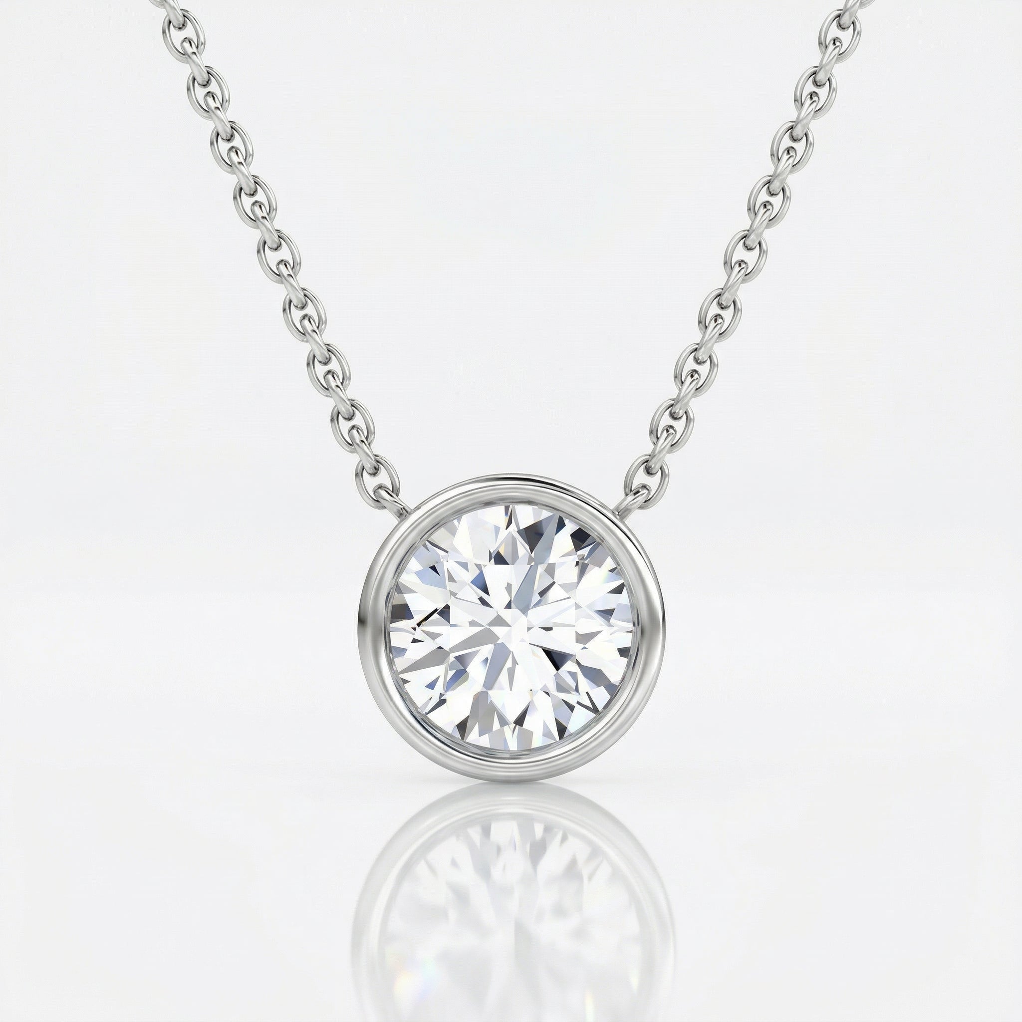 "Halo" solitaire pendant necklace