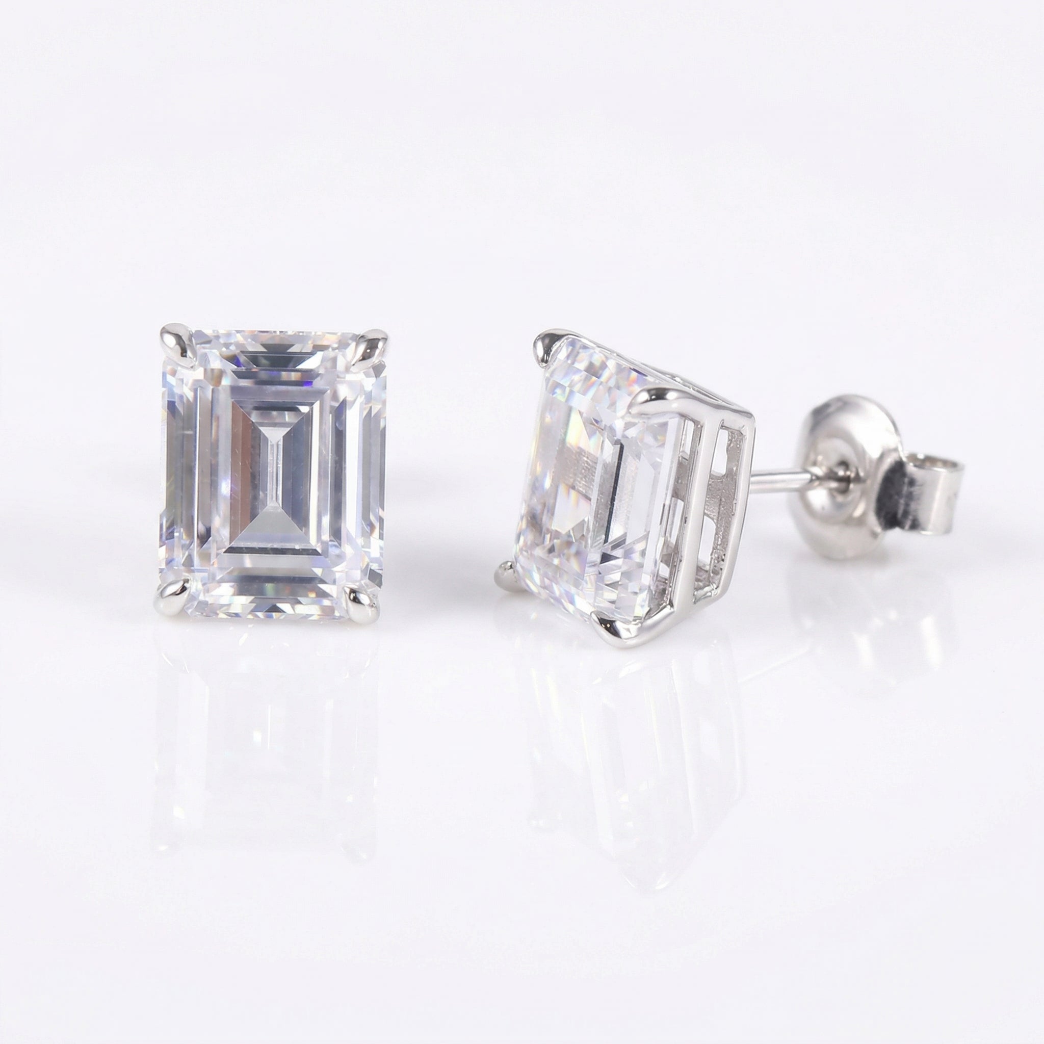 "Block"  émeraude cut earrings