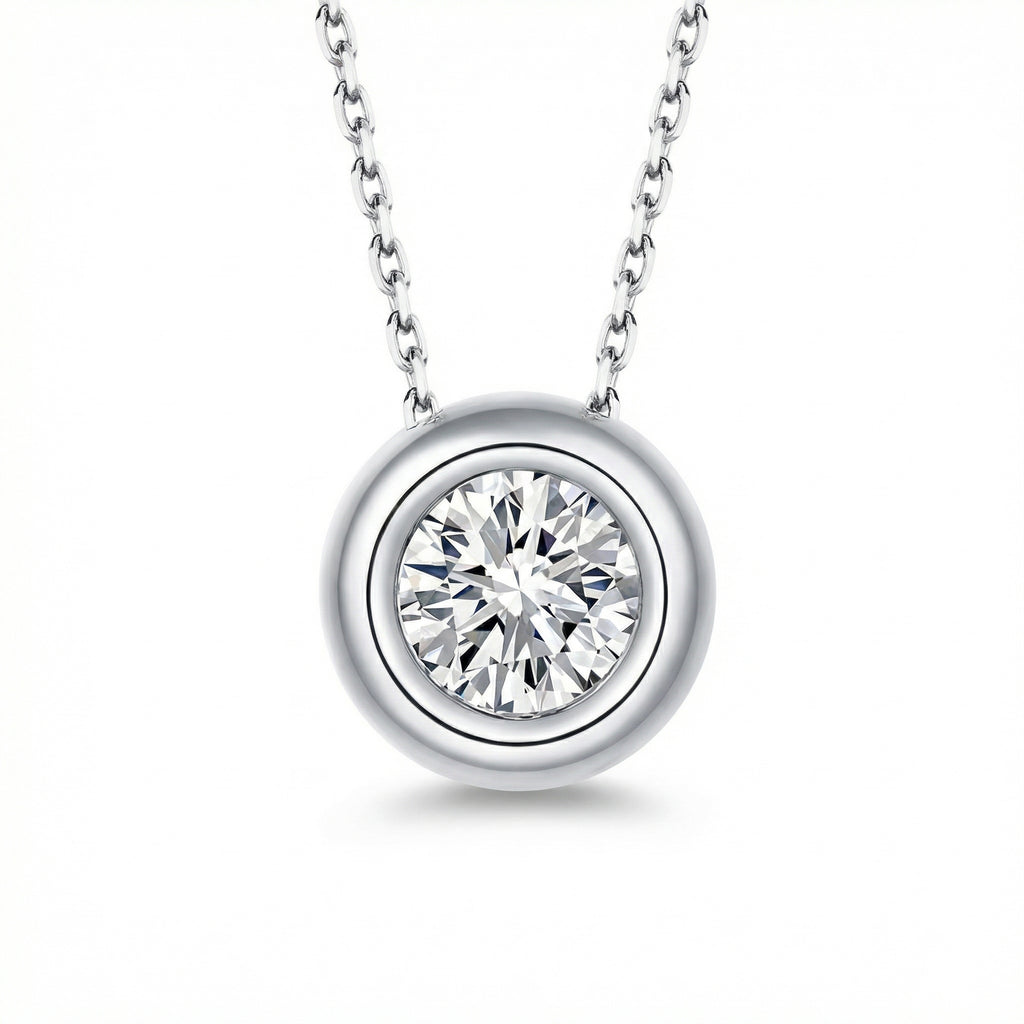 "Halo" solitaire pendant necklace ´