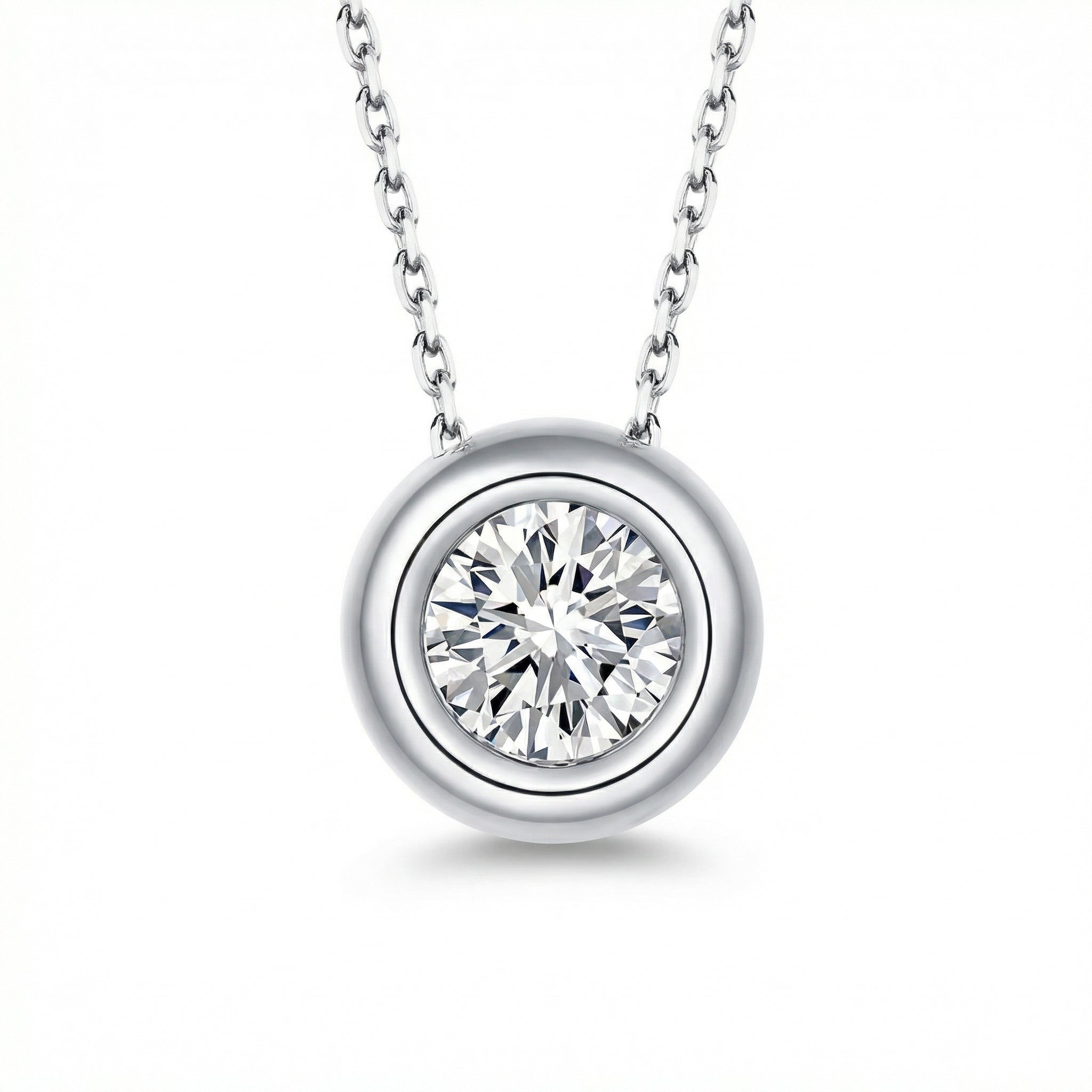 "Halo" solitaire pendant necklace ´