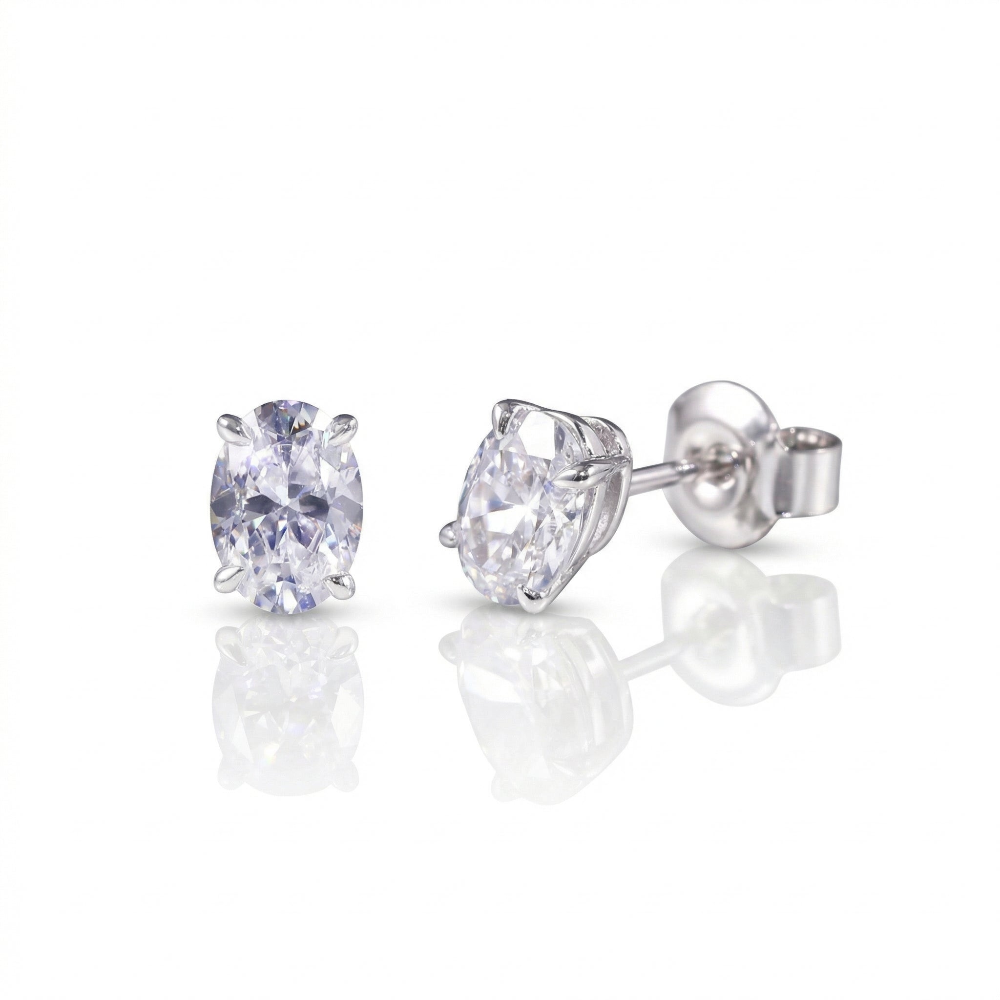 "Lens" oval cut earrings
