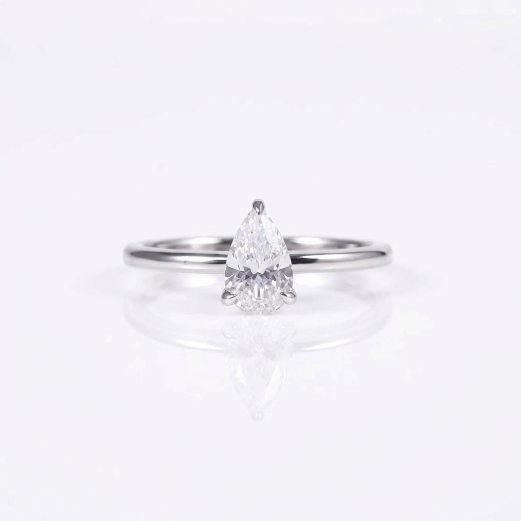 "Tear" pear cut ring