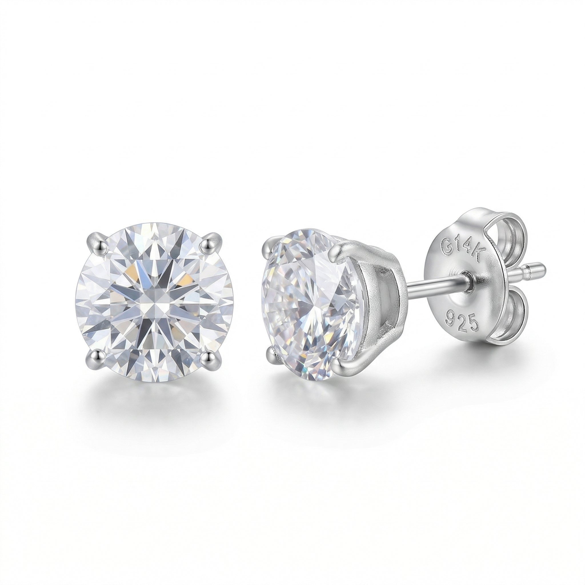 "Orb" round cut earrings