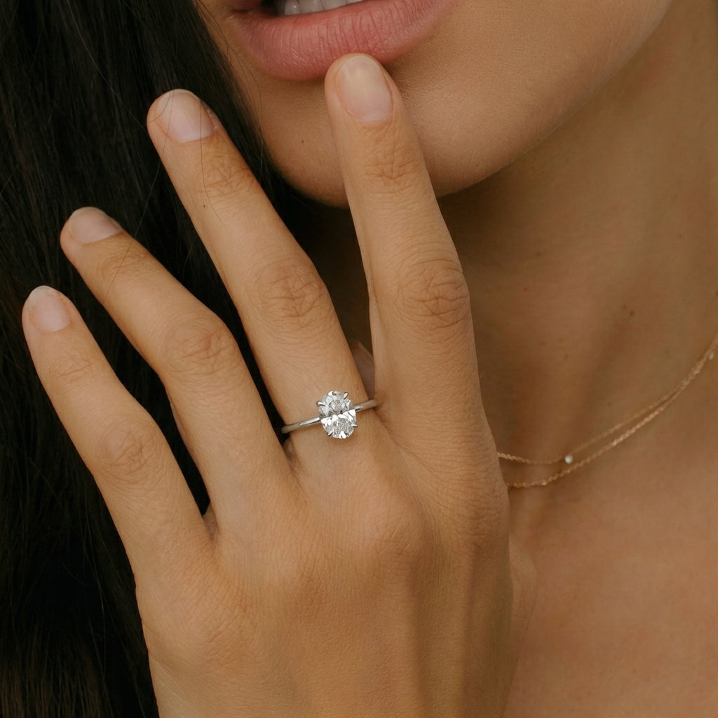 "Lens" oval cut ring