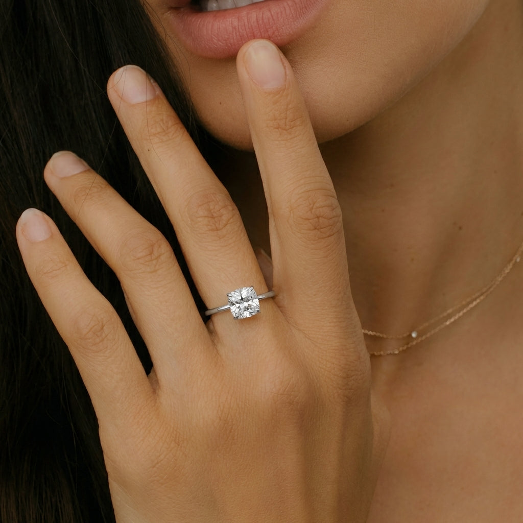 "Cube" princess cut ring
