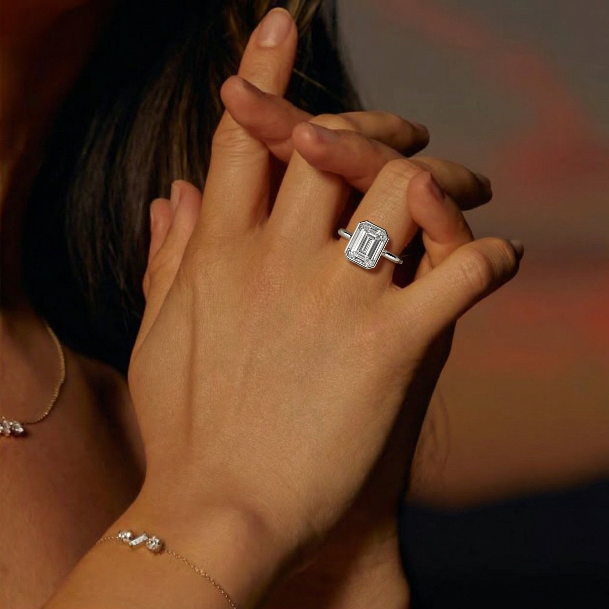 "Meteor" émeraude cut ring