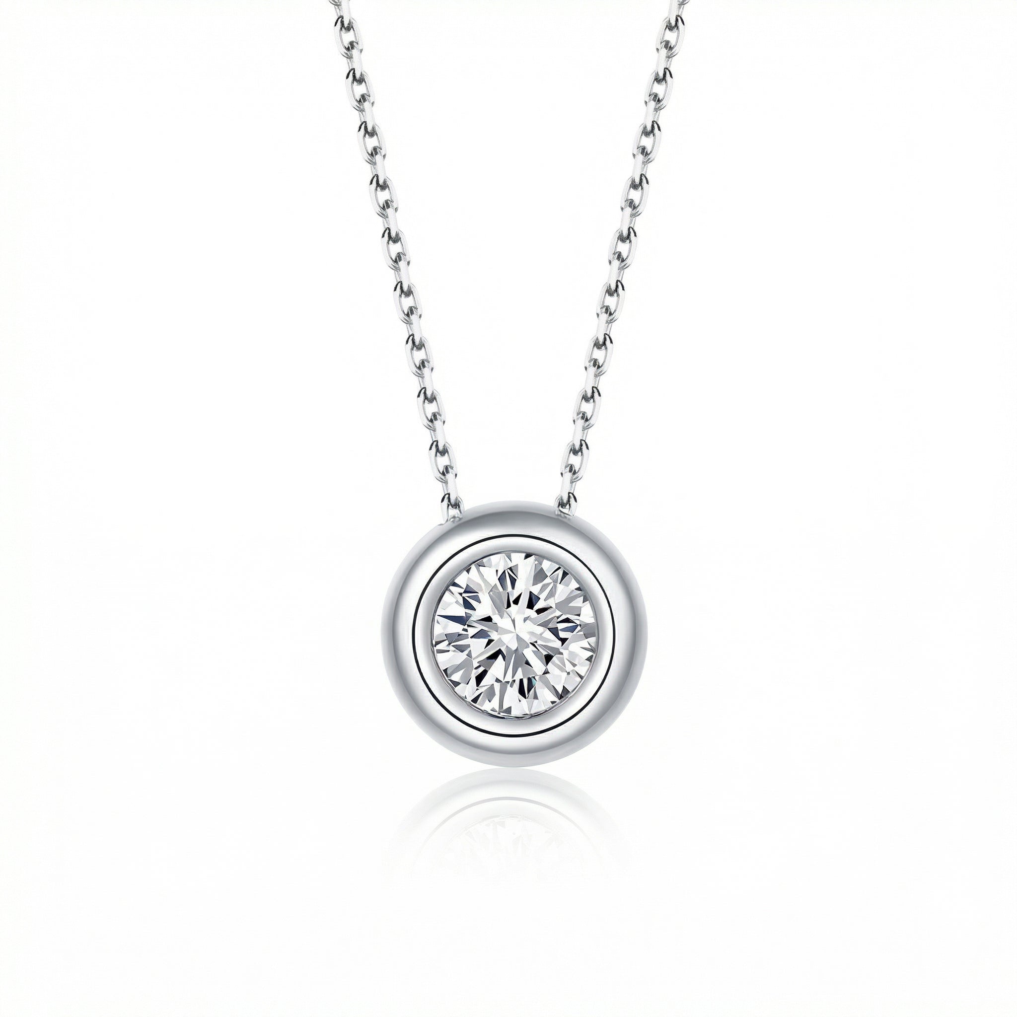 "Halo" solitaire pendant necklace ´