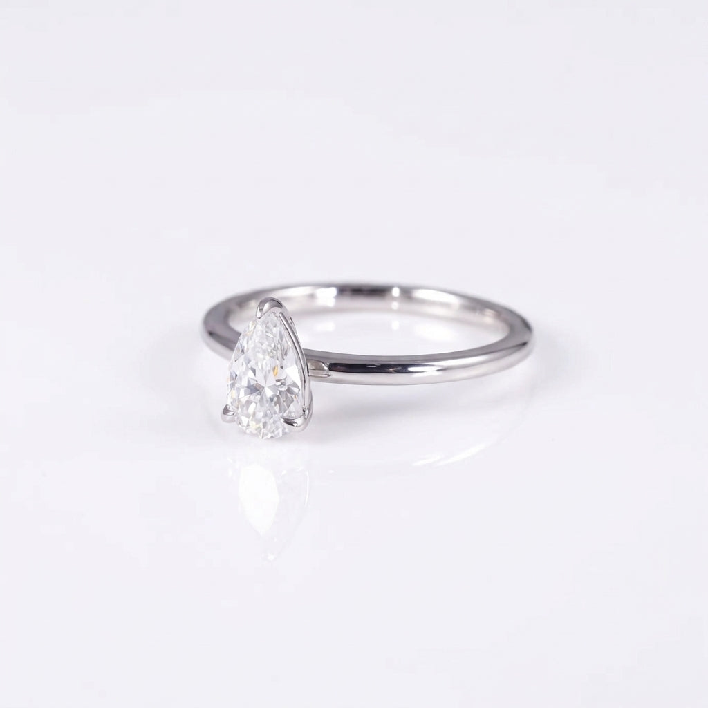 "Tear" pear cut ring