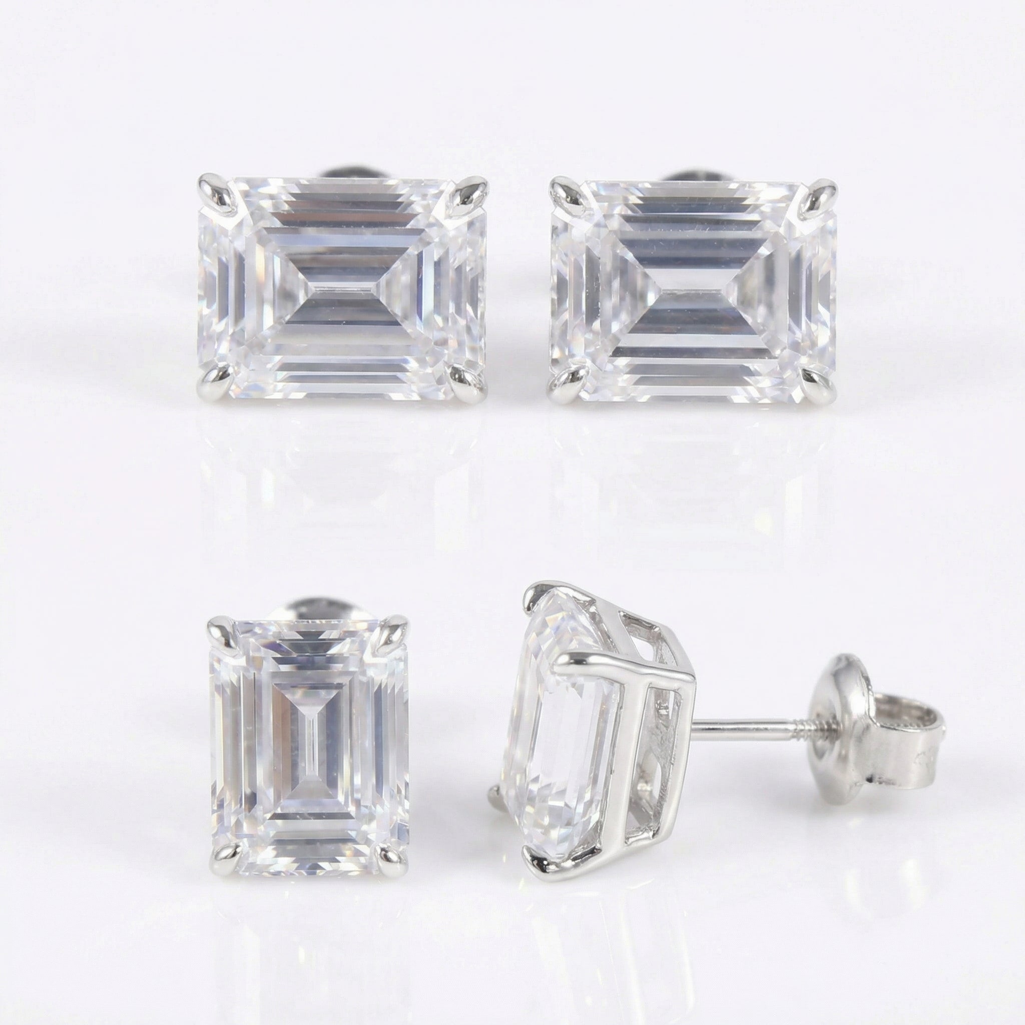 "Block"  émeraude cut earrings