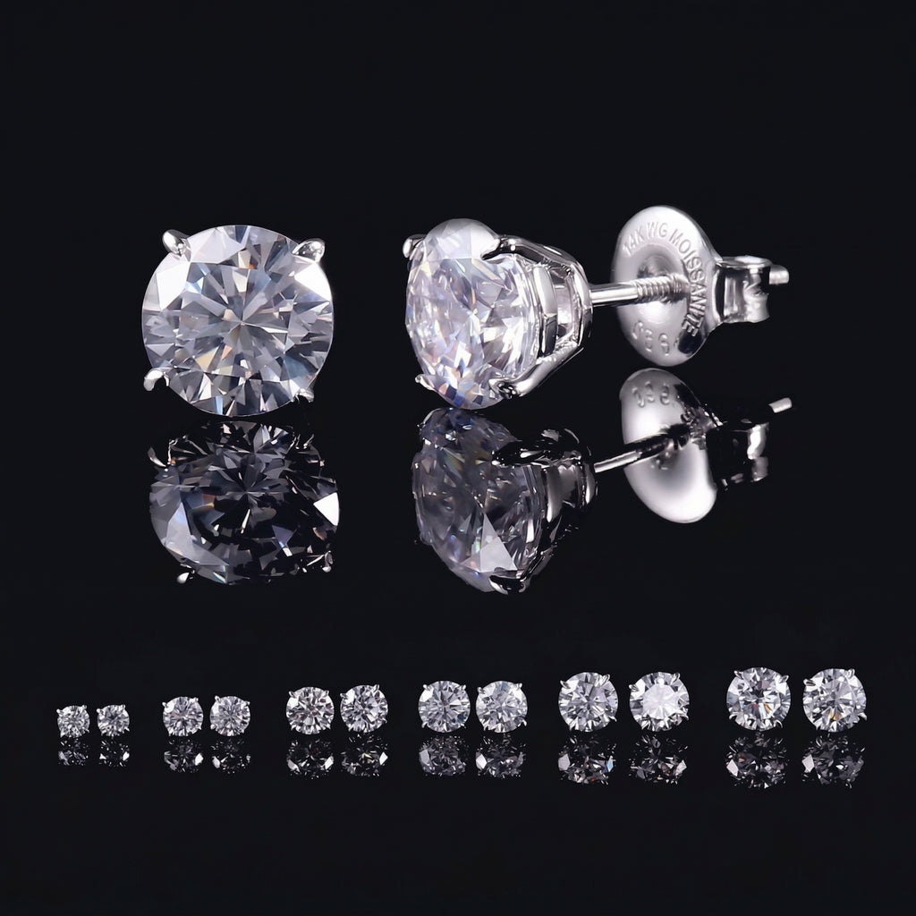 "Orb" round cut earrings