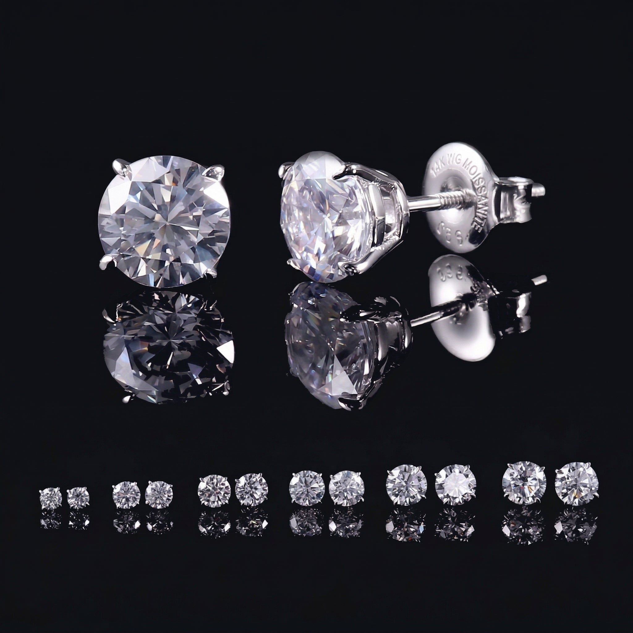 "Orb" round cut earrings