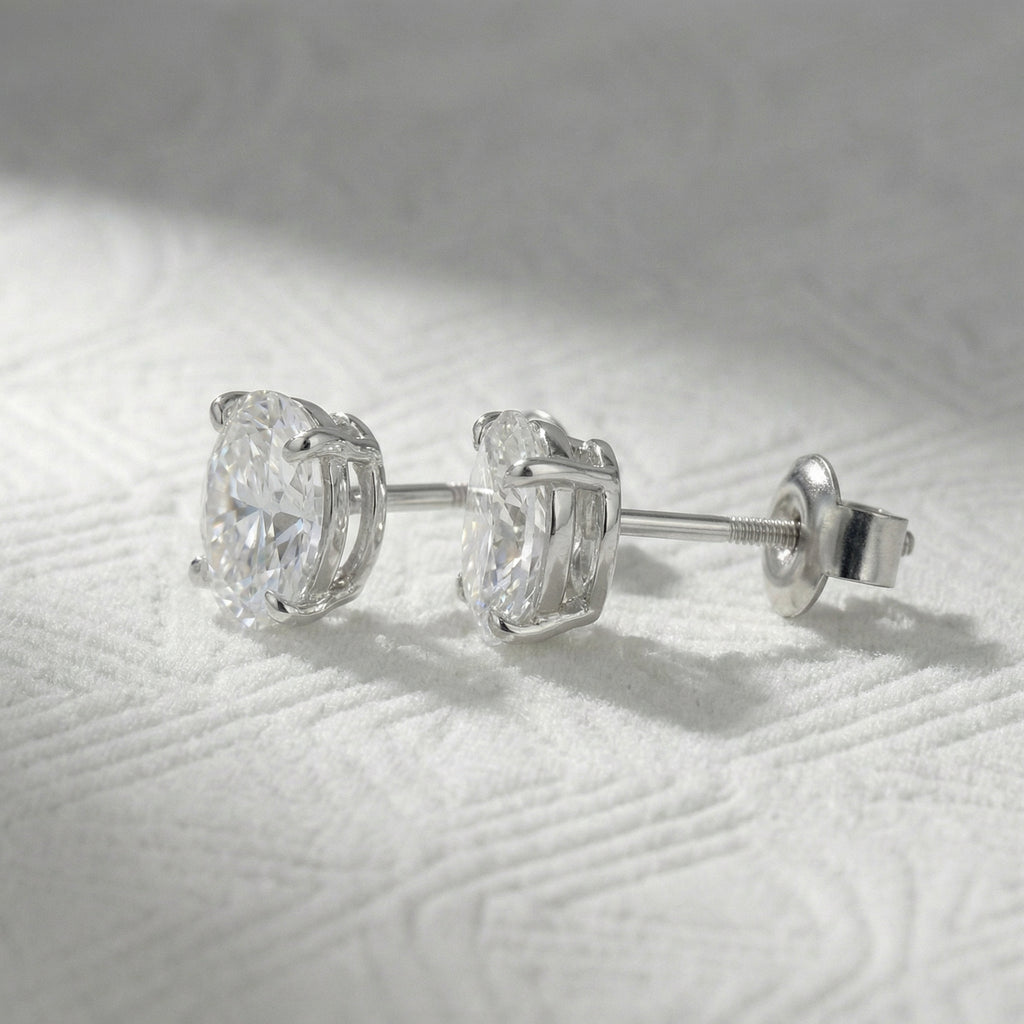 "Lens" oval cut earrings