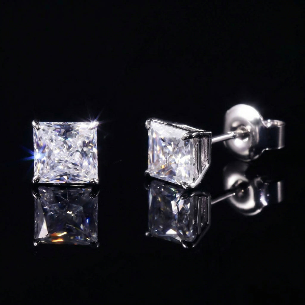 "Cube" princess cut earrings