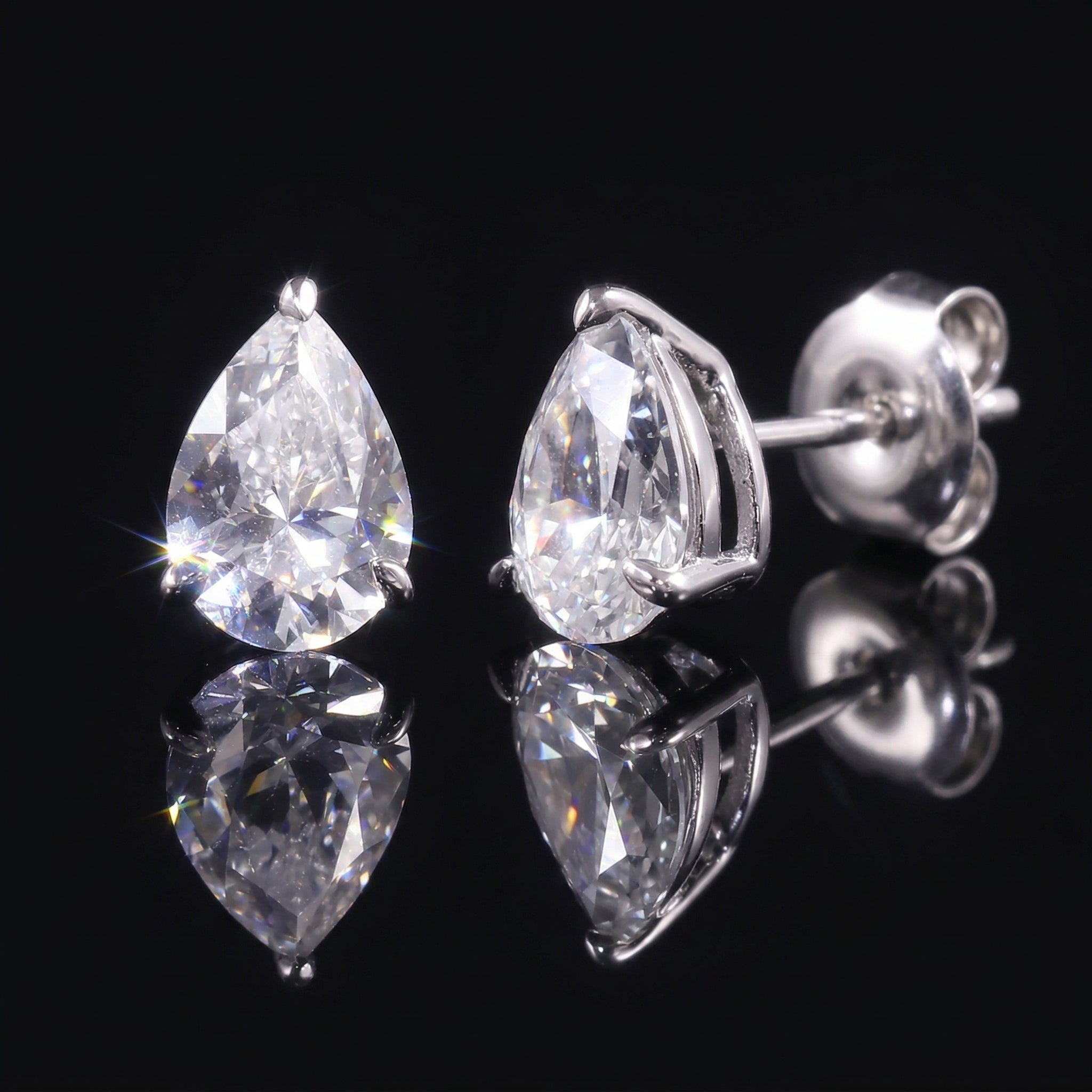"Tear" pear cut earrings