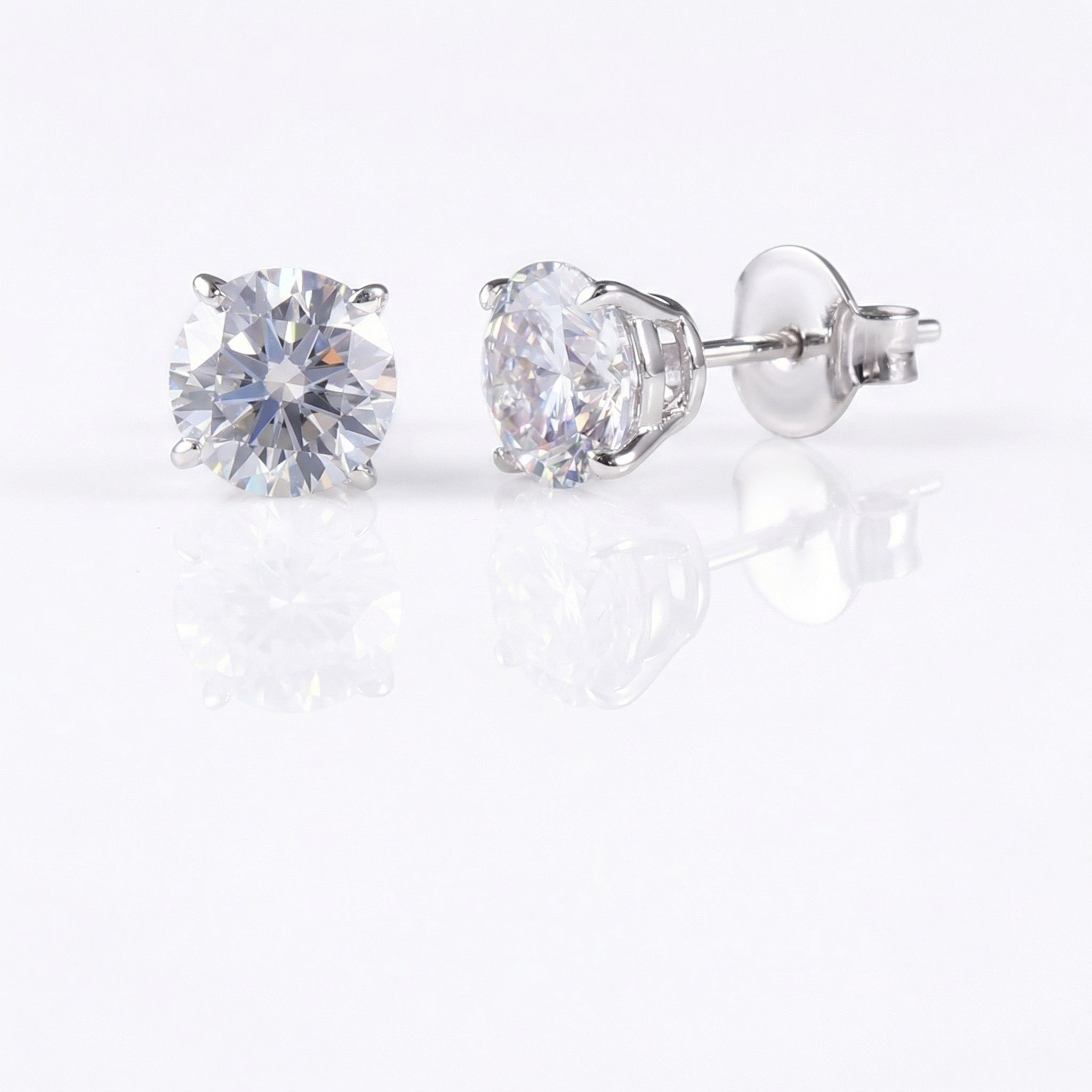 "Orb" round cut earrings