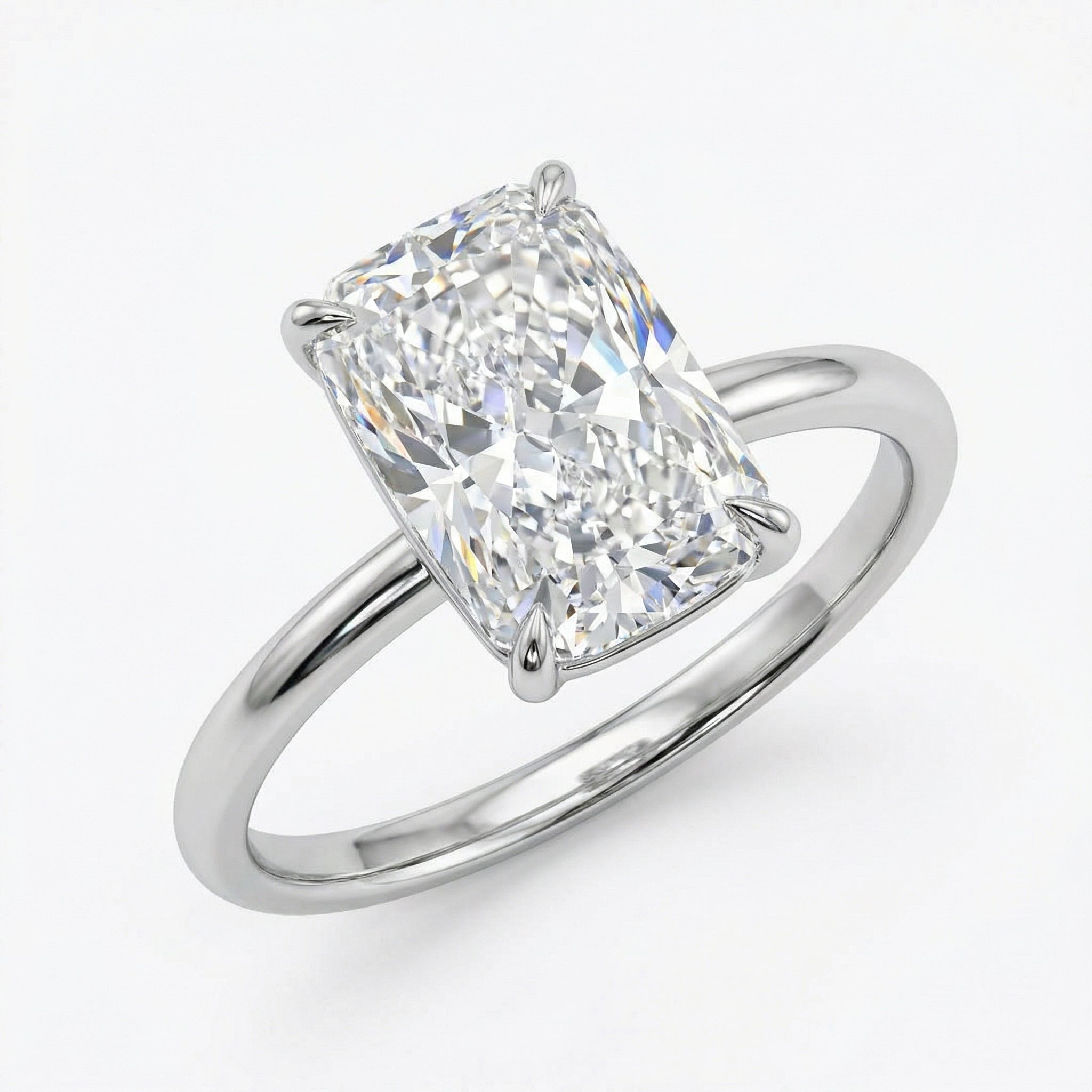 "Block" émeraude cut ring