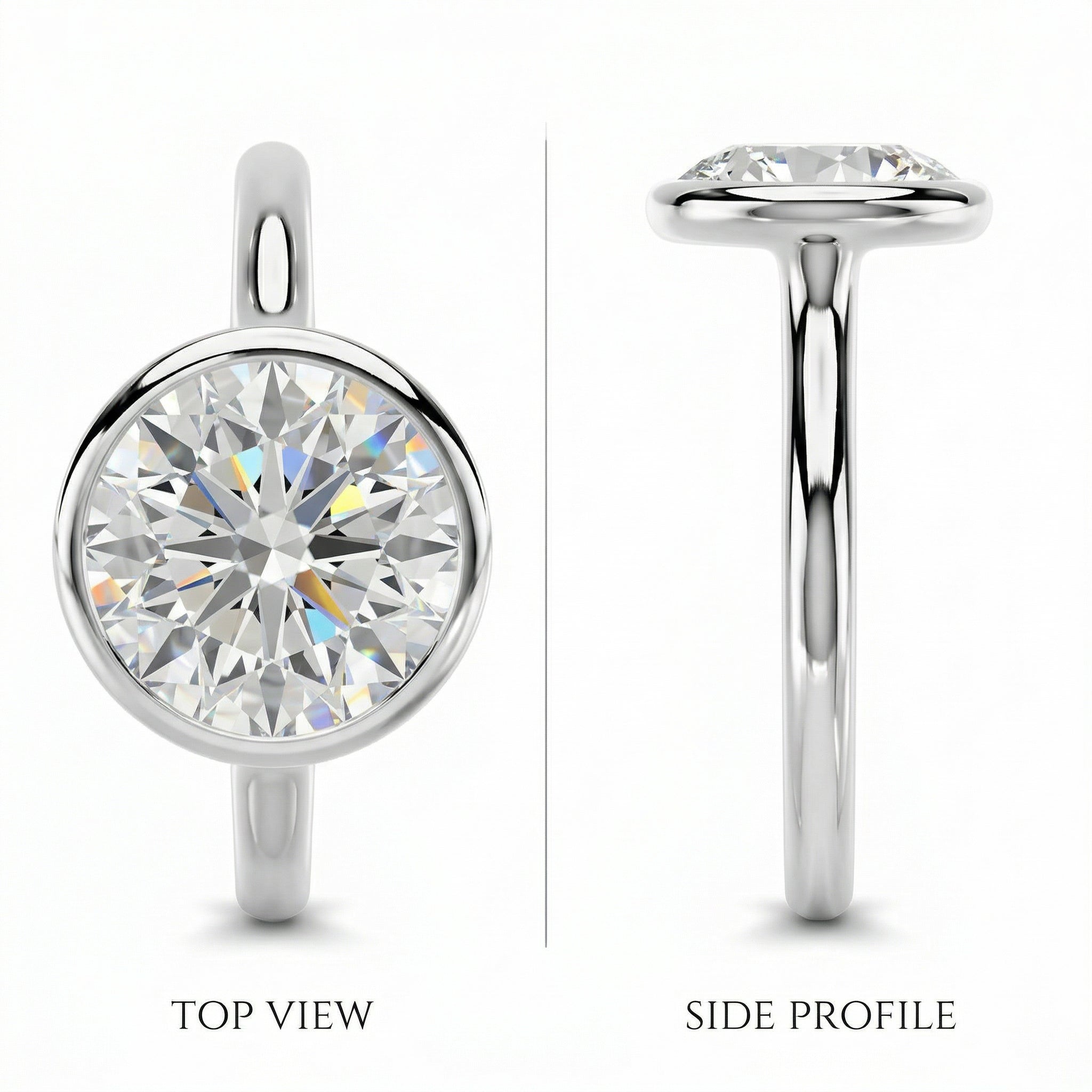 "Meteor" round cut ring