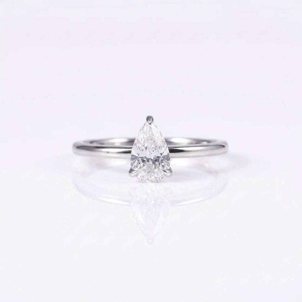 "Tear" pear cut ring